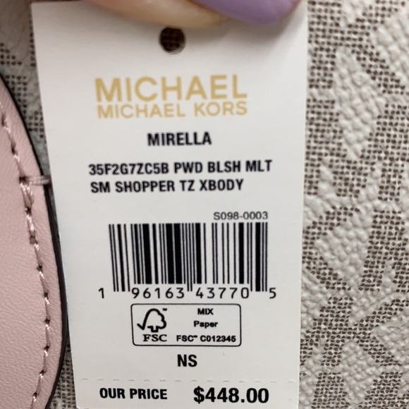 MICHAEL KORS MIRELLA SMALL
SHOPPER TOP ZIP XBODY POWDER
BLUSH MULTI SIGN… - Picture 16 of 16